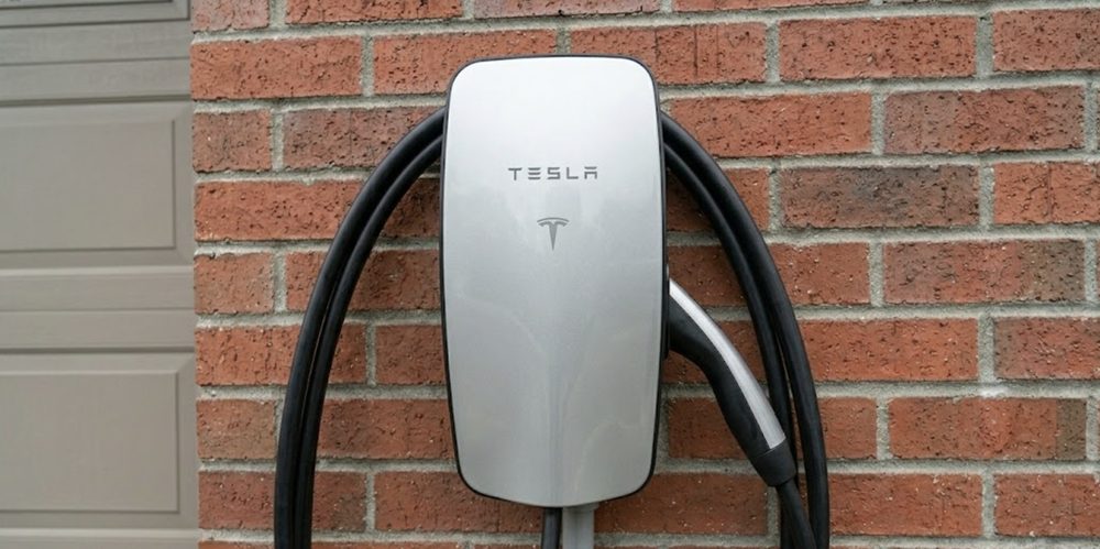Tesla Wall Connector installed on a home wall