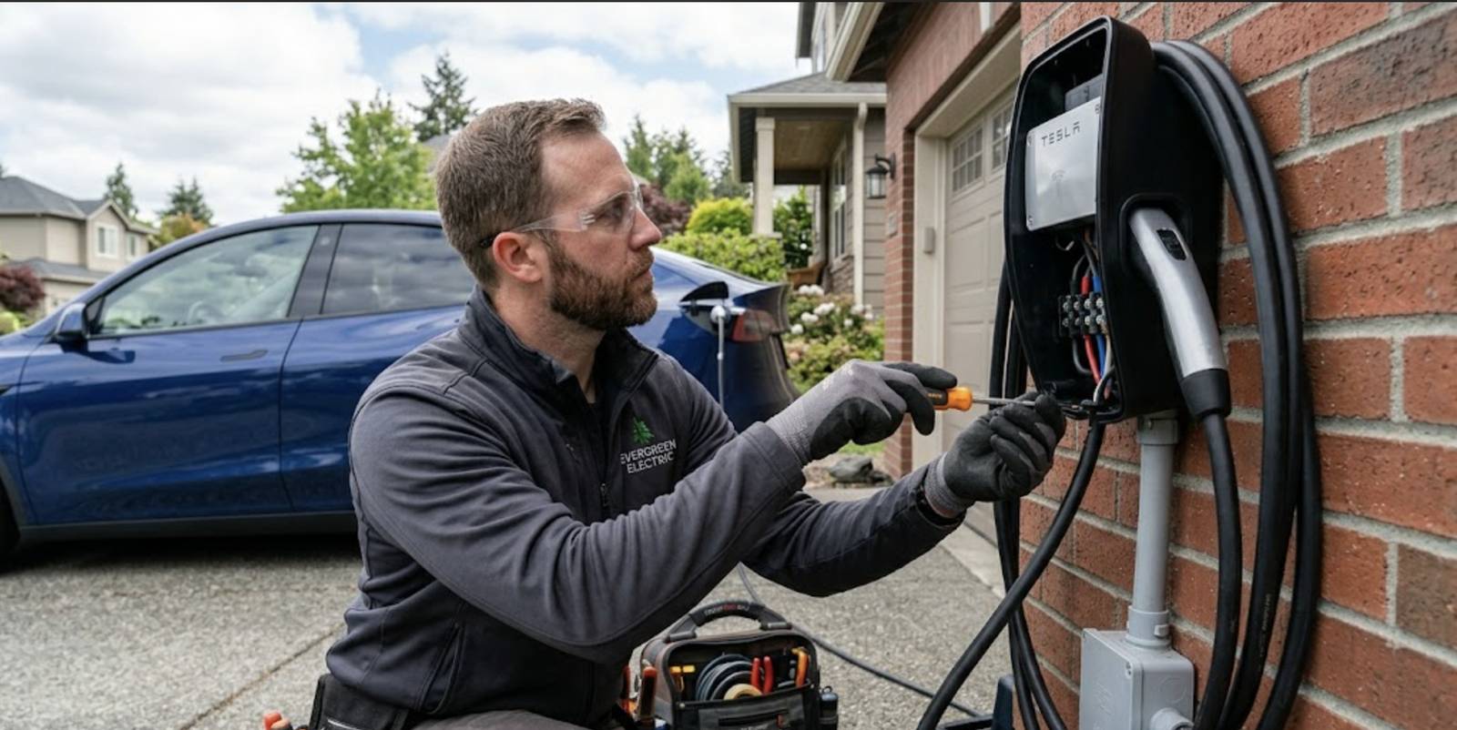 NextHome EV Charger Installation electrician installing a home charger in Charlotte NC